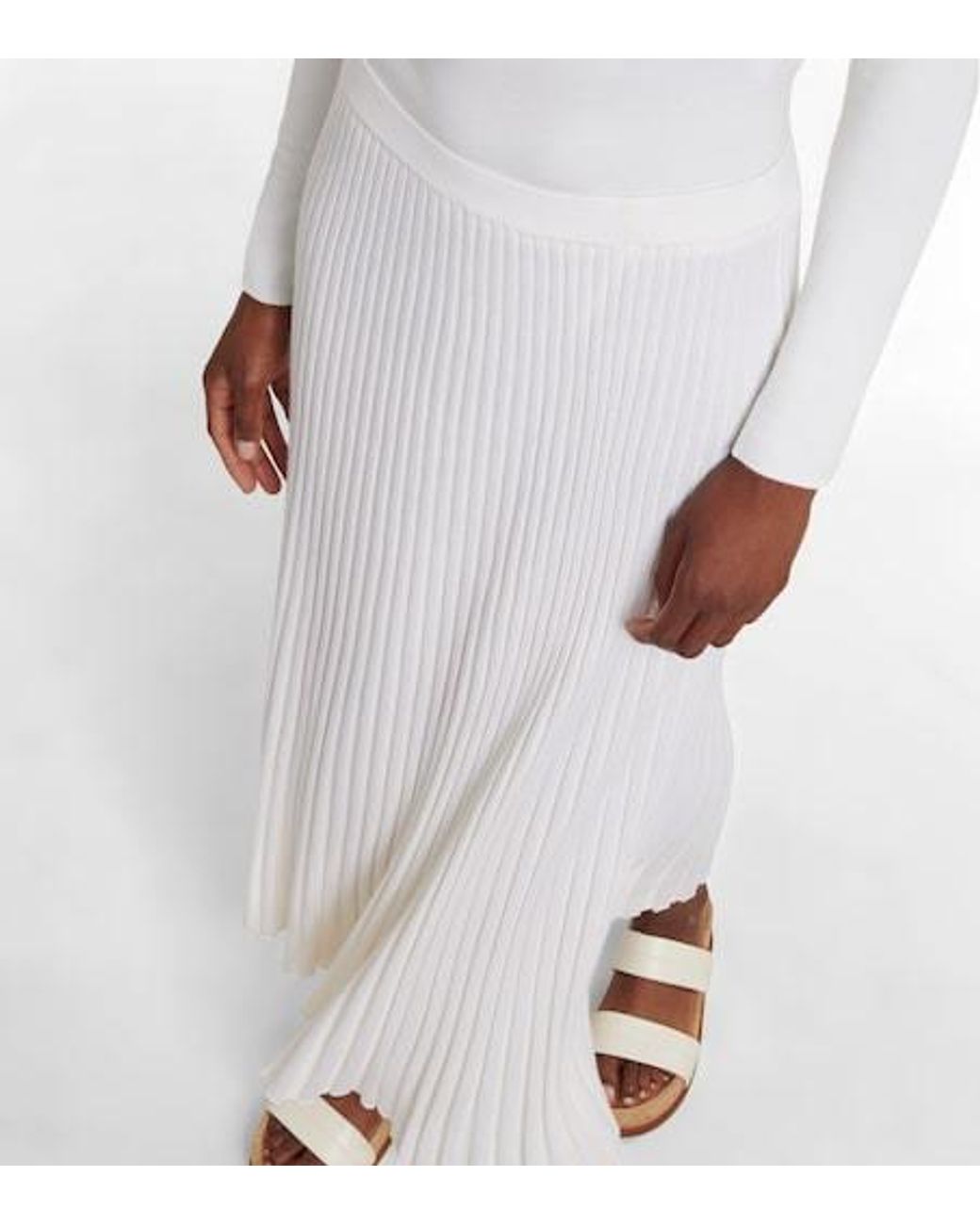 Gabriela Hearst White Knitted Midi Skirt