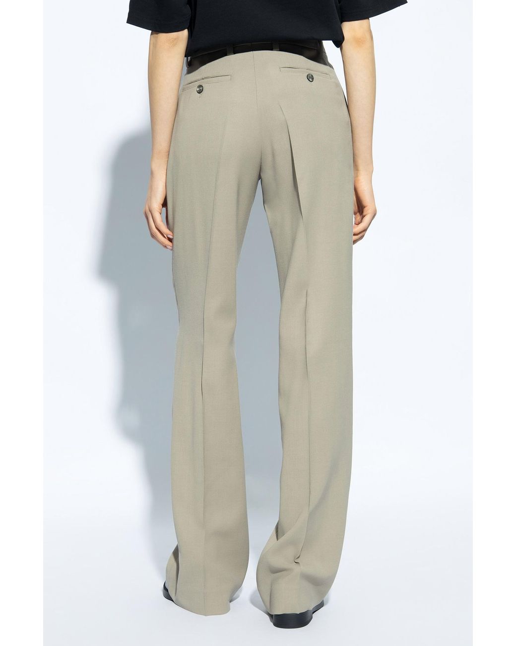 AMI Gray Ami High-Waist Tailored Trousers