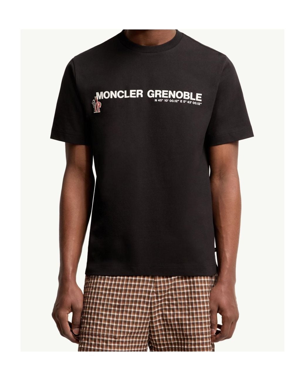 Moncler Black Grenoble Logo Embroidered Crewneck T-Shirt for men