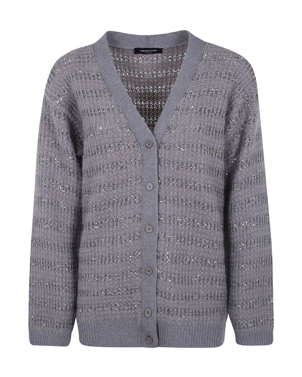 Fabiana Filippi Gray Long-Sleeve Cardigan