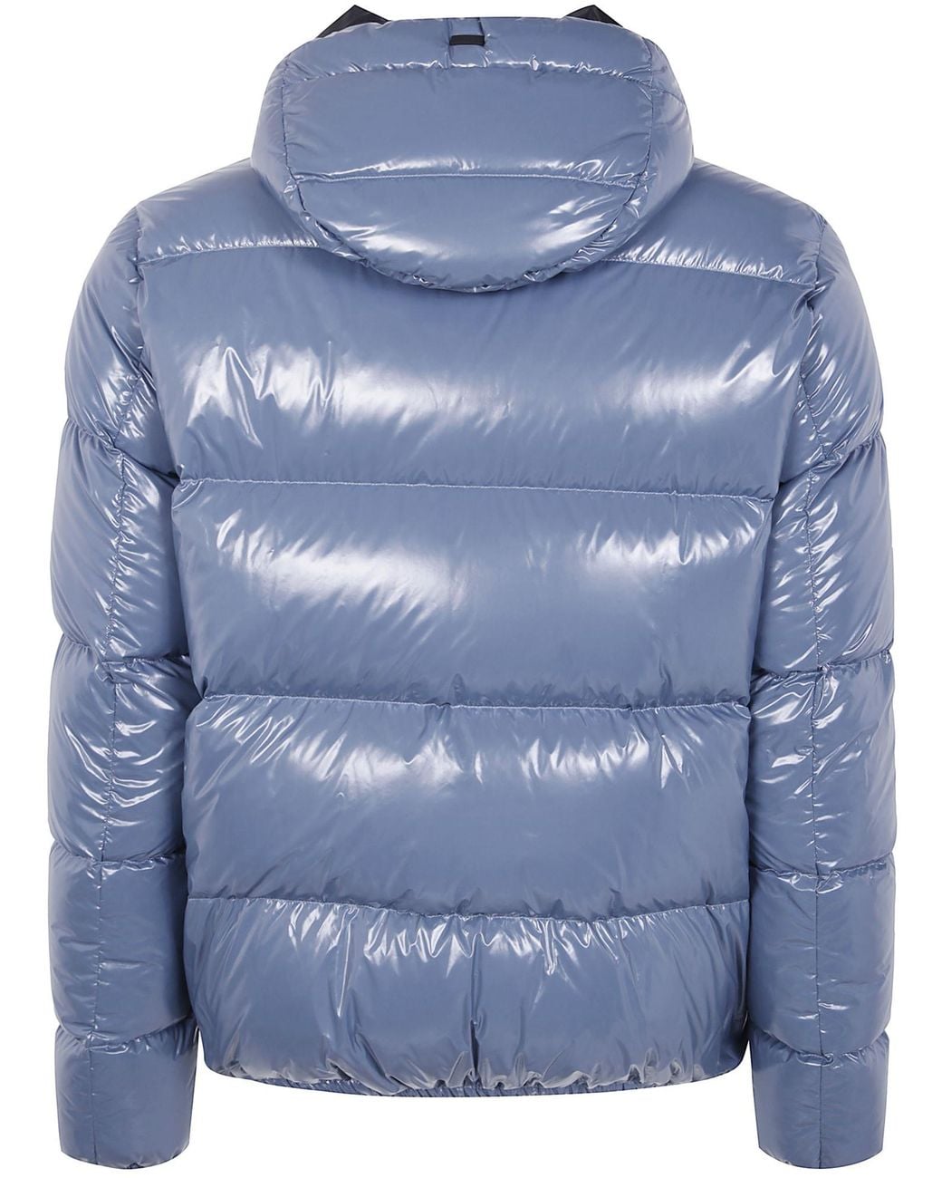 Herno Blue Quilted Hooded Jacket Shiny Finish for men