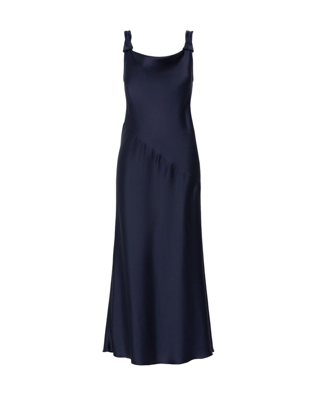 Max Mara Blue Envers Satin Slip Dress