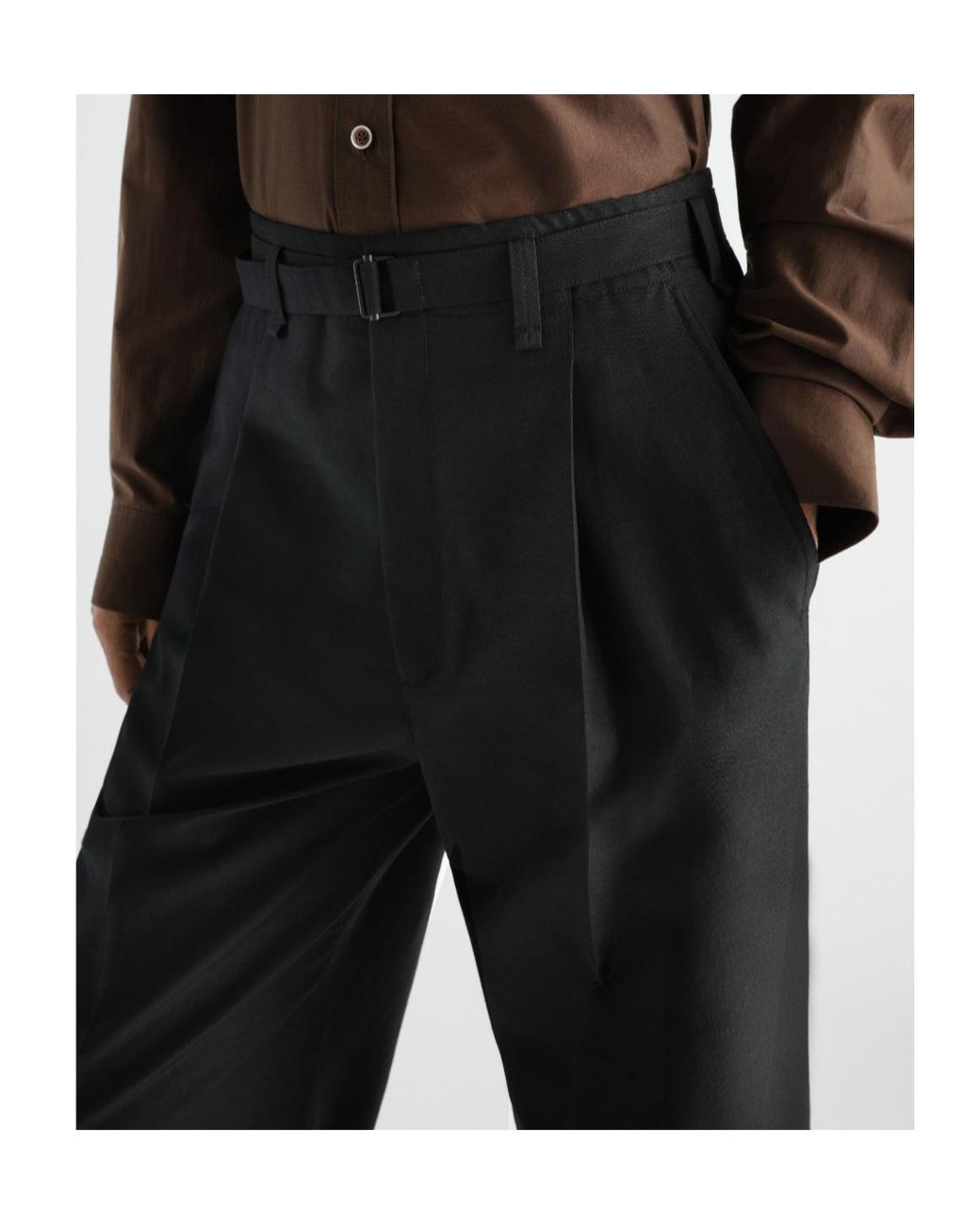 Lemaire Black Large Pleated Pants