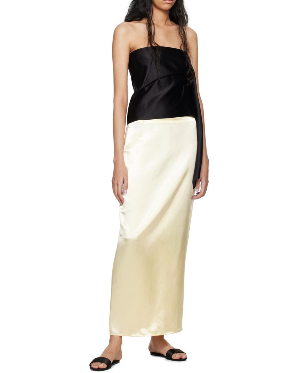 The Row Black Draped Asymmetrical Top