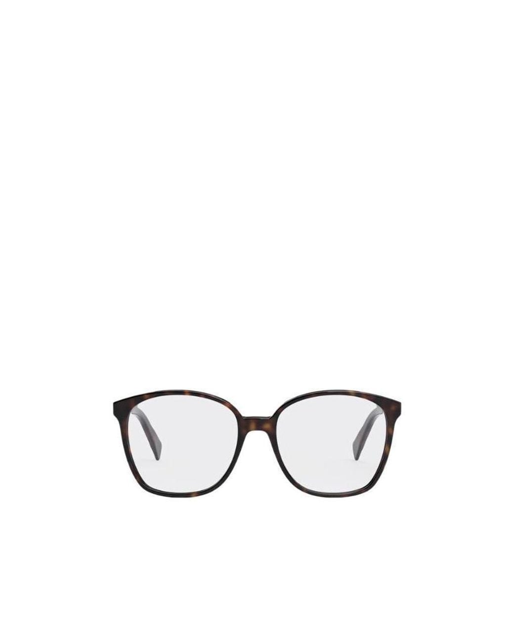 Céline White Tortoiseshell-Effect Optical Glasses