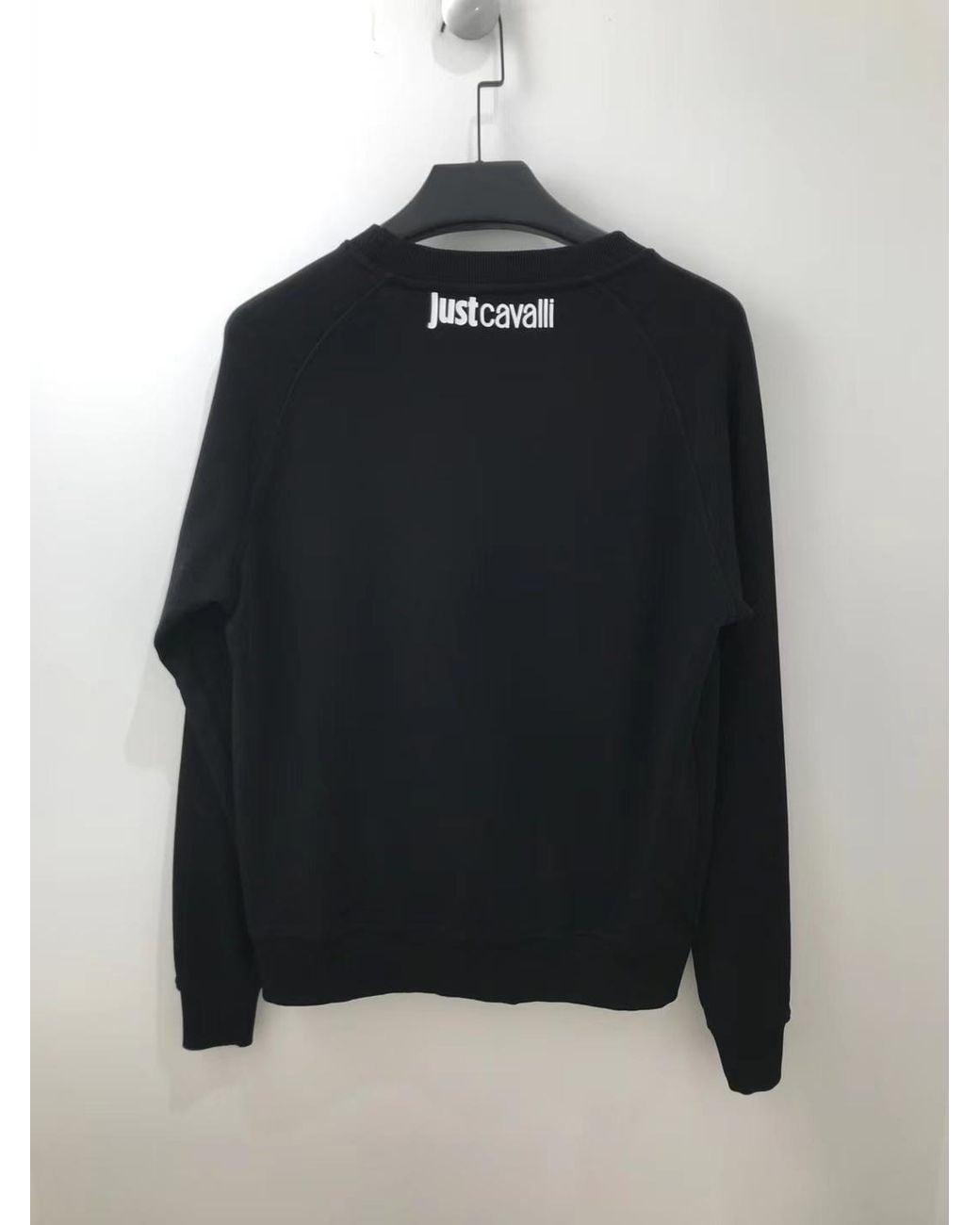 Just Cavalli Blue Round-Collar Long-Sleeve Hoodie for men