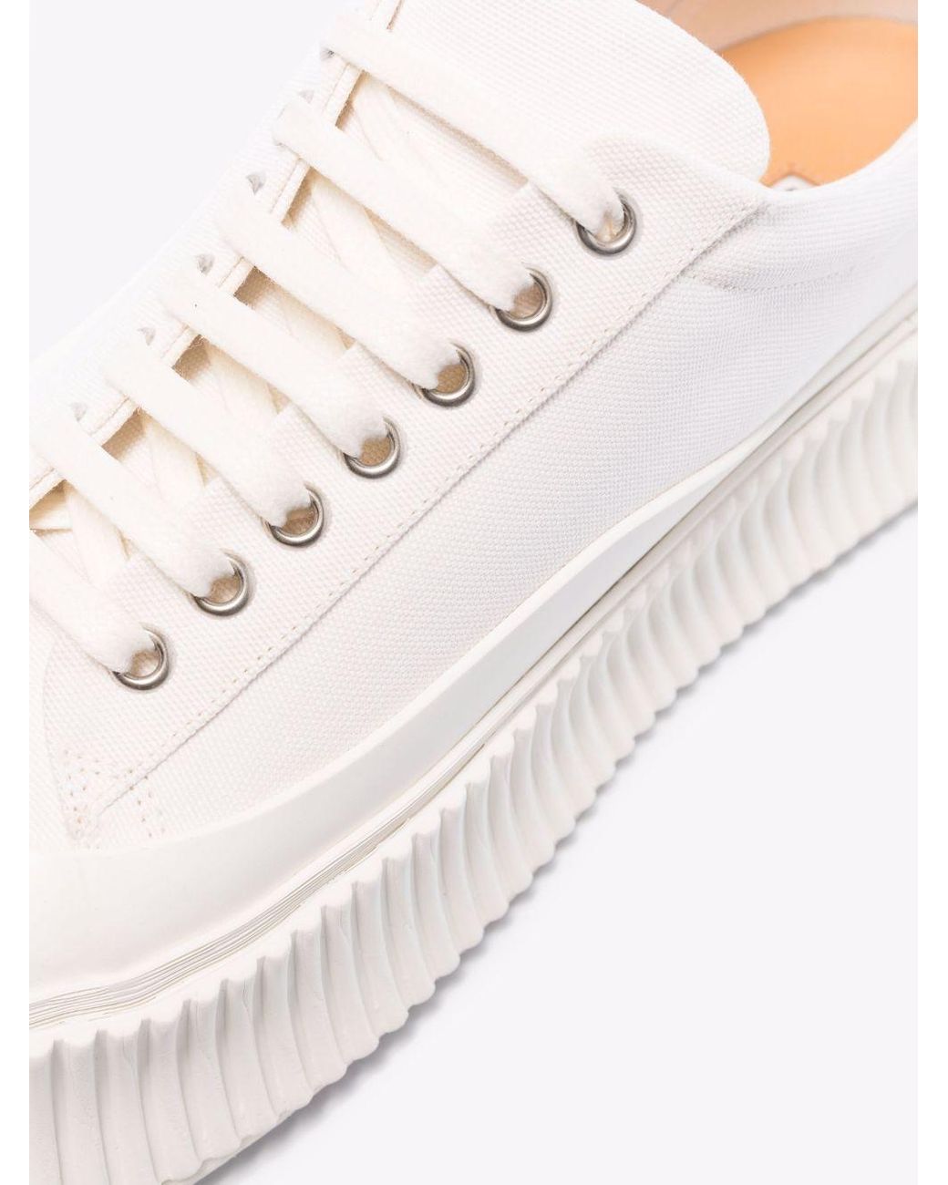 Jil Sander White Olona Flatform Sneakers