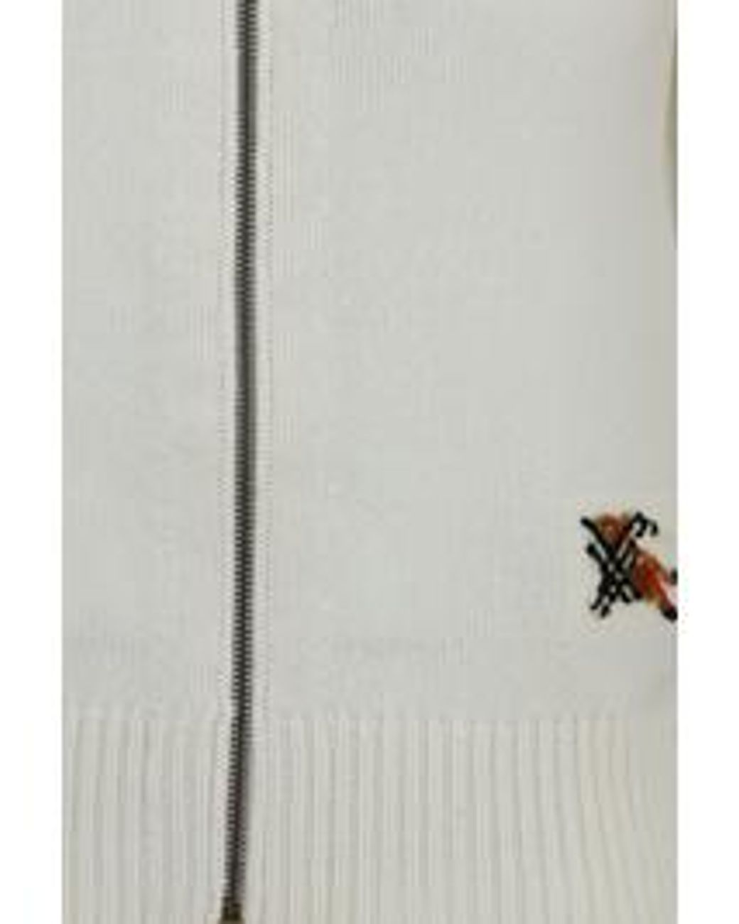 Burberry White Ekd Zip-Up Hooded Cardigan