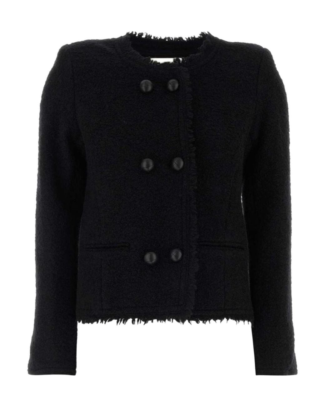 Isabel Marant Black Suely Bouclé Double-Breasted Blazer
