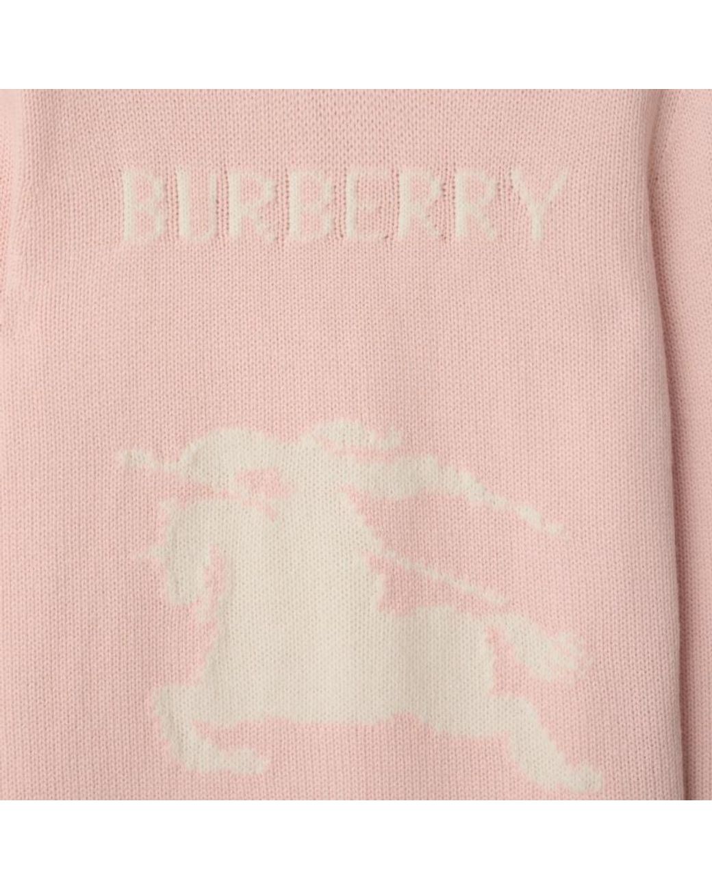 Burberry Pink Ekd Intarsia-Knit Crewneck Jumper
