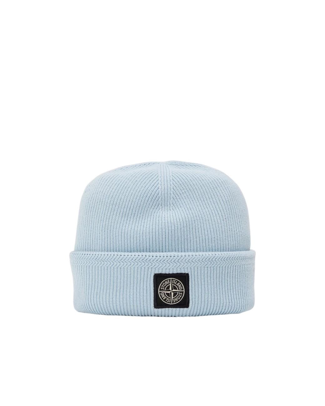 Stone Island Blue Patch Beanie for men