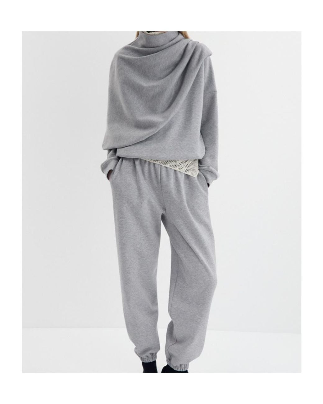 Magda Butrym Gray Draped Panel Sweatshirt