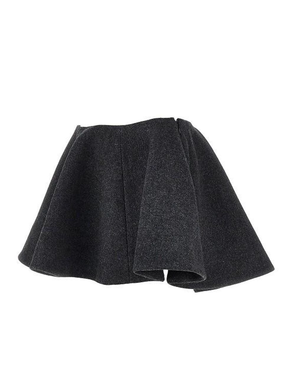 Ganni Black Going To Wheel Flared Skirt