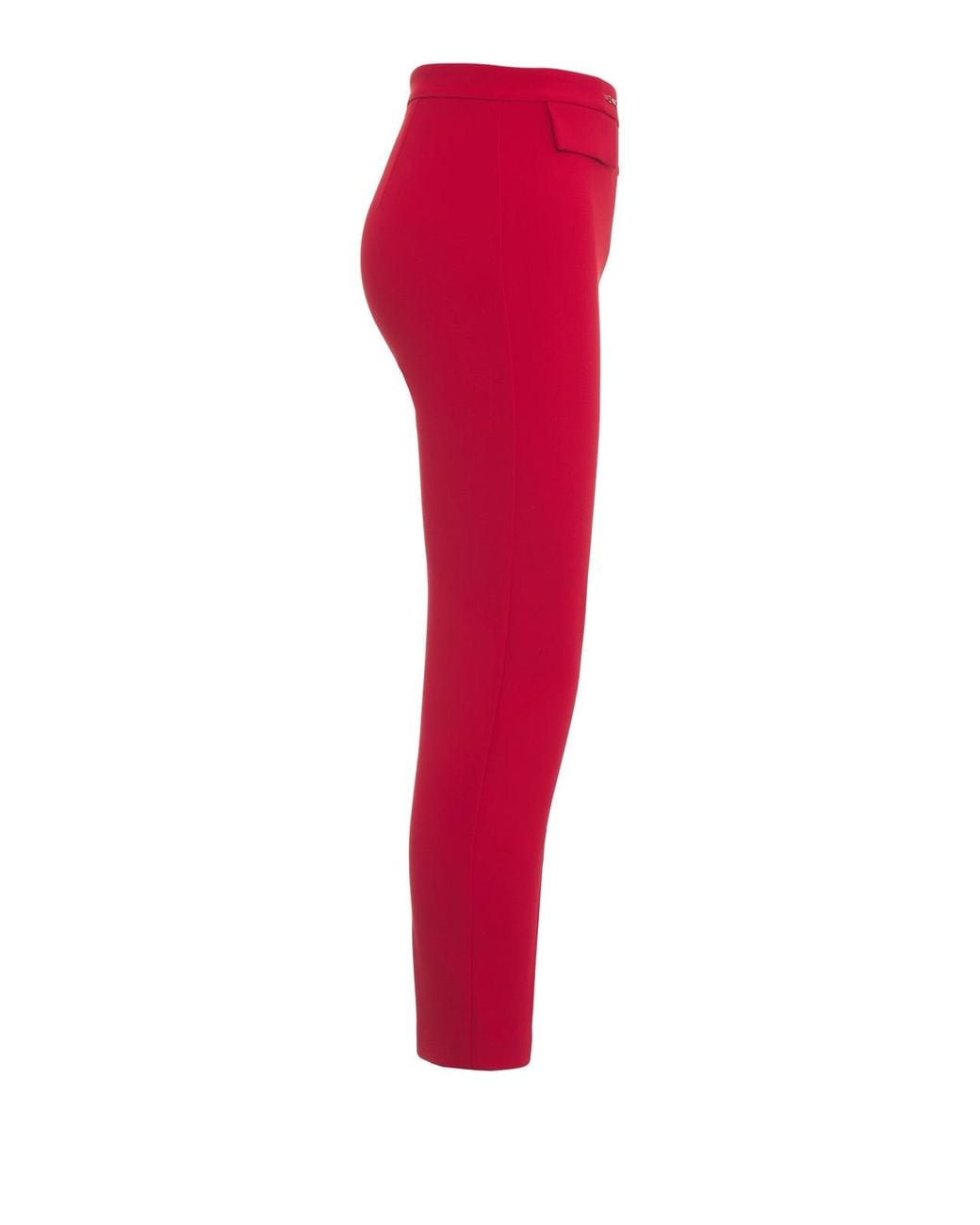 Elisabetta Franchi Red High Waist Slim Fit Pants
