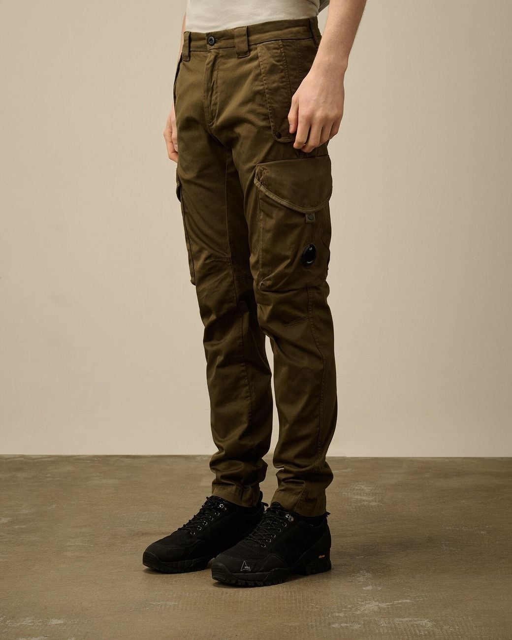 C P Company Green Belt Loop Track Pants for men
