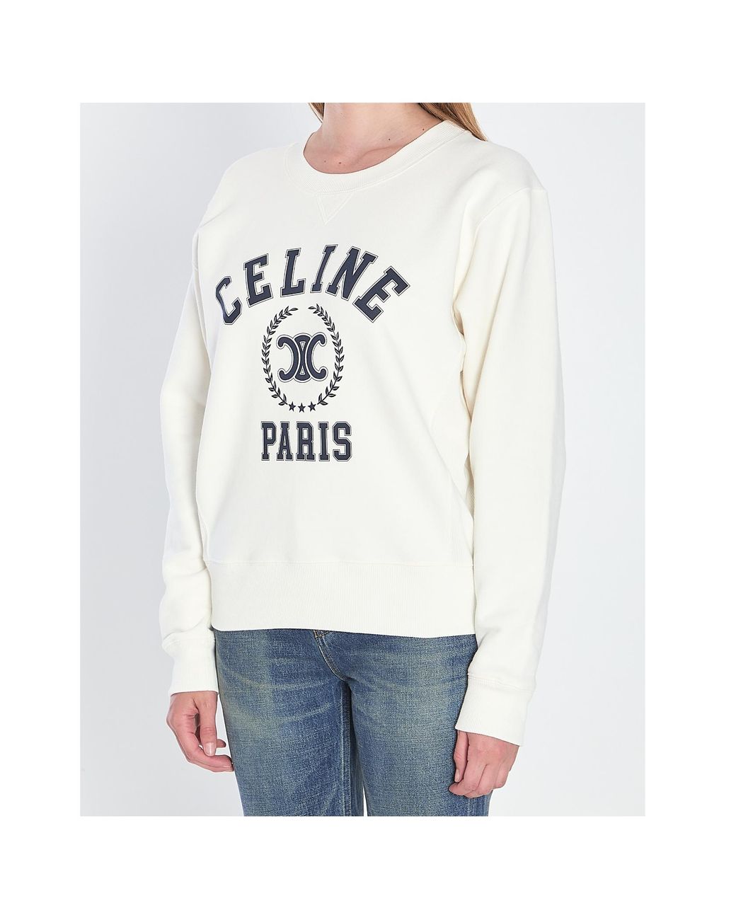Céline White University Sweatshirt