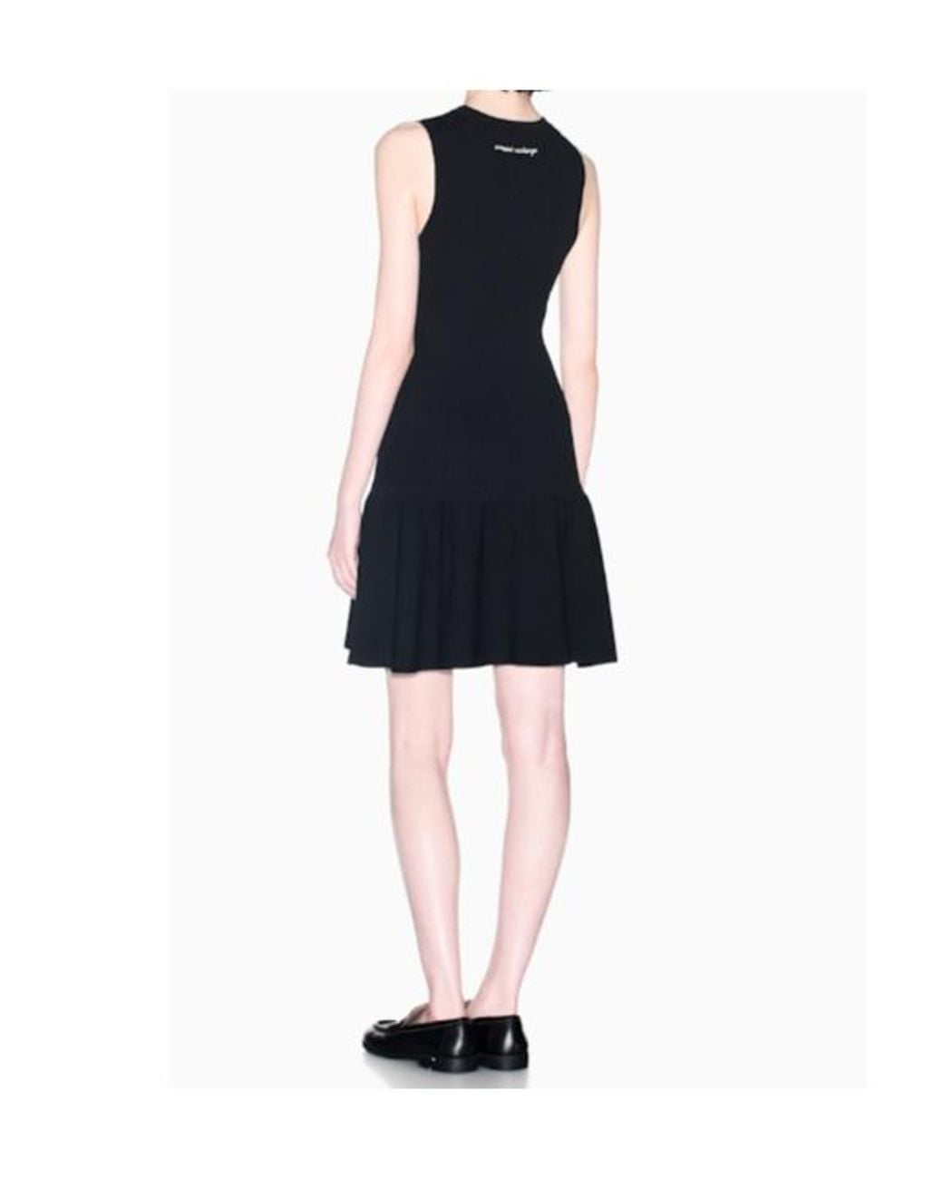 ARMANI EXCHANGE Black Ribbed-Knit Sleeveless Mini Dress