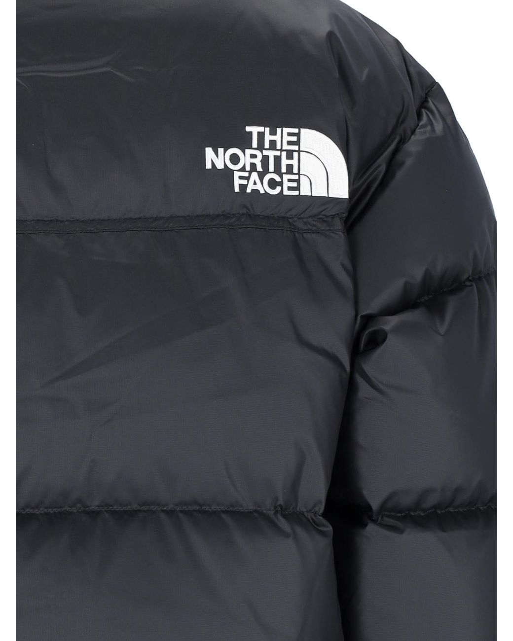 The North Face Blue Nuptse Cropped Padded Jacket