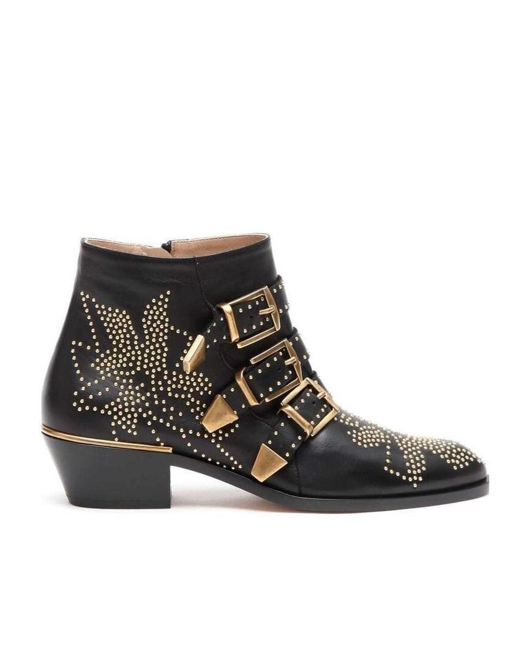 Chloé Black Chloé Susanna Studded Heeled Ankle Boots