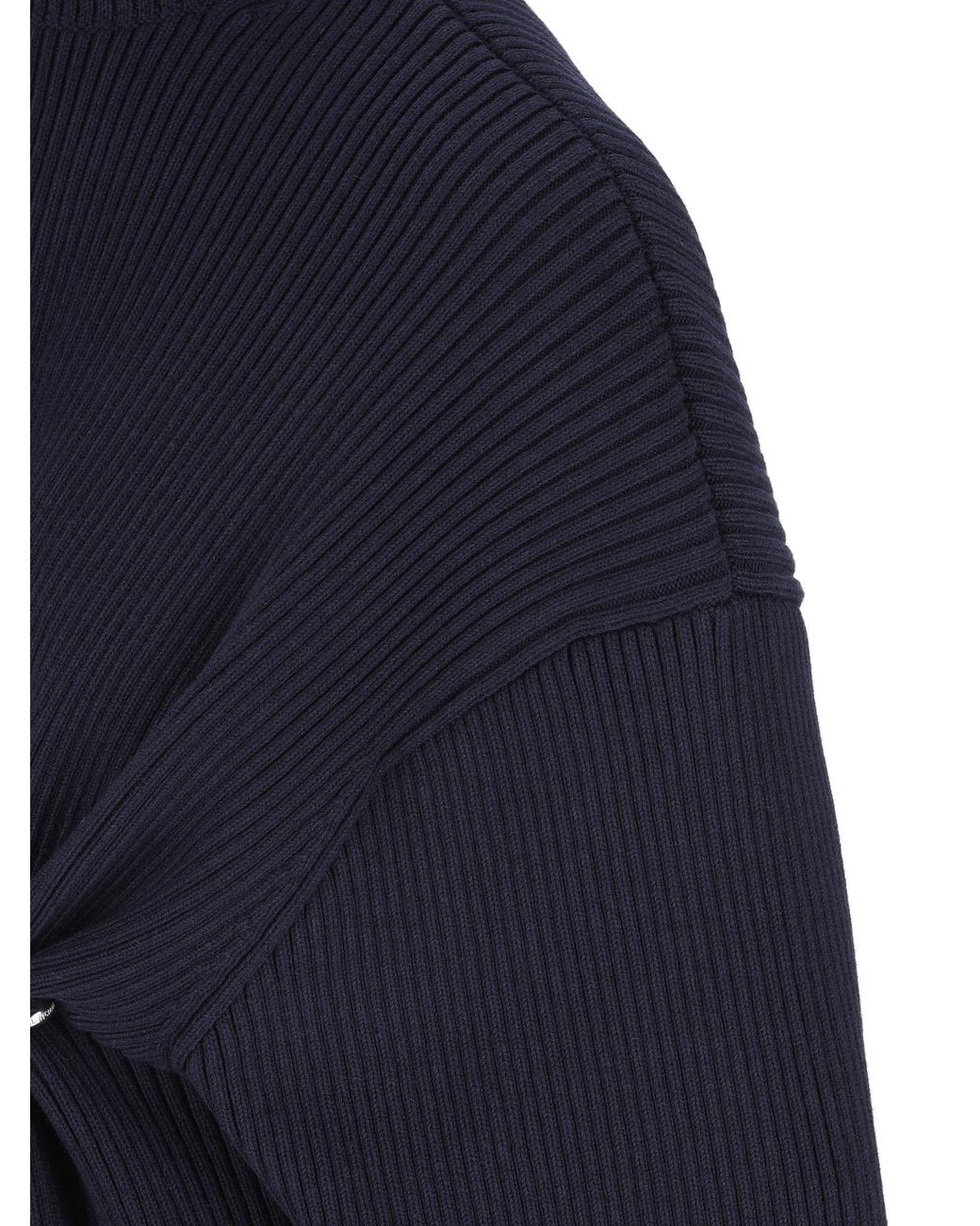 Balenciaga Blue Turtleneck Long-Sleeve Dress
