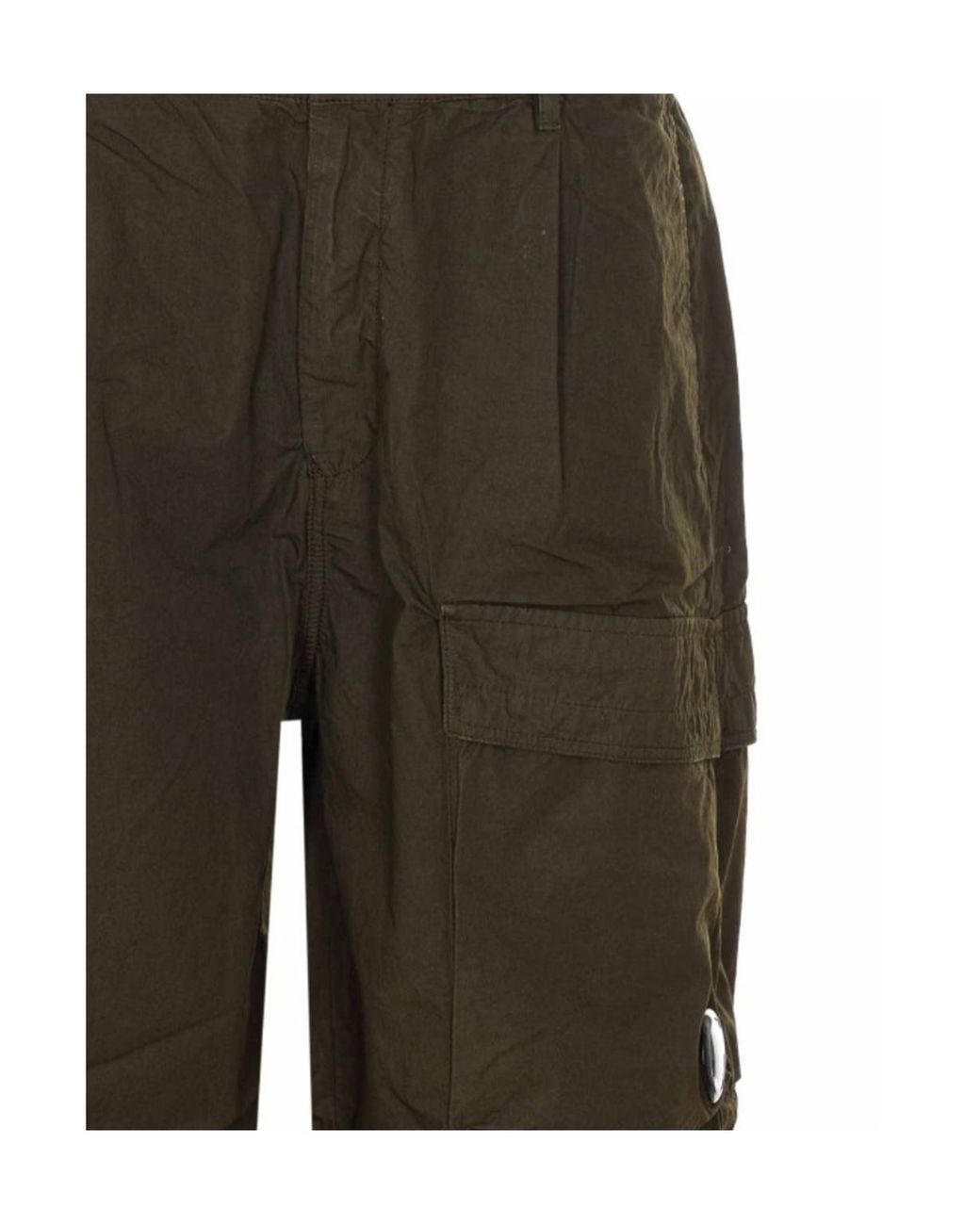 C P Company Green Wide-Leg Cargo Pants for men