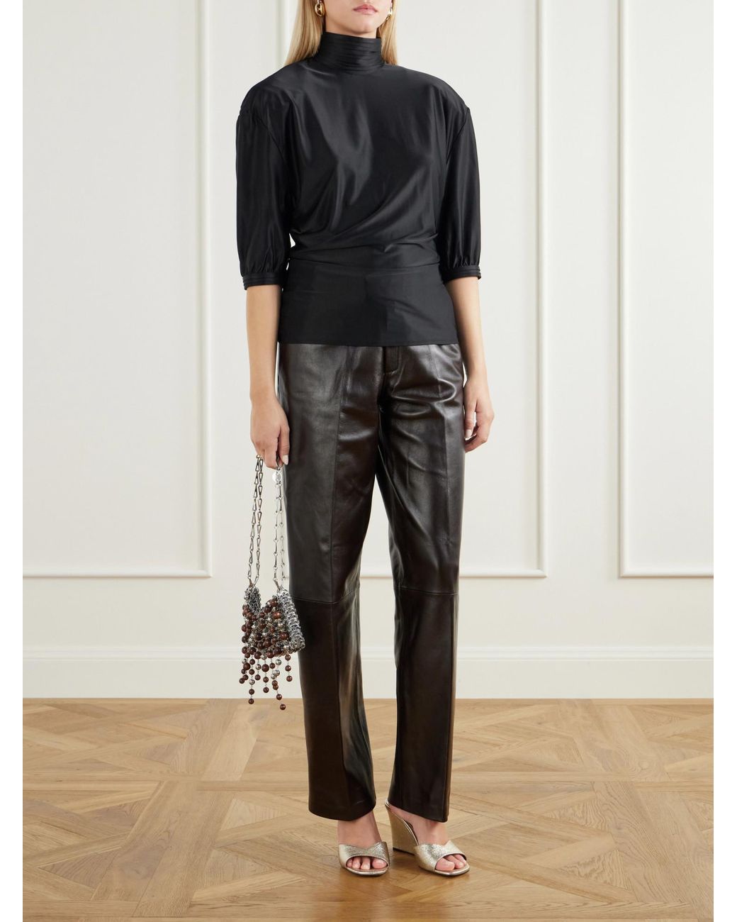Rabanne Black Rabanne High-Neck Blouse