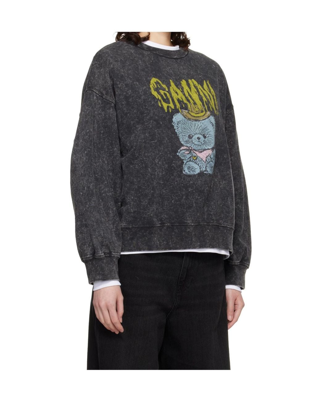 Ganni Gray Vintage Wash Sweatshirt