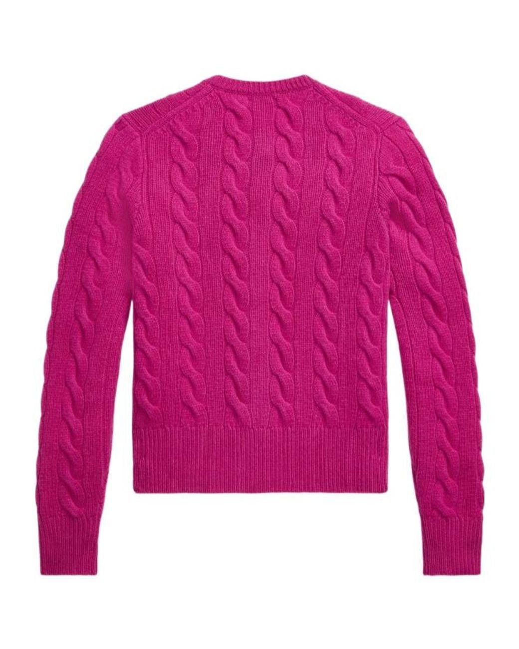 Polo Ralph Lauren Pink Cable-Knit Cardigan