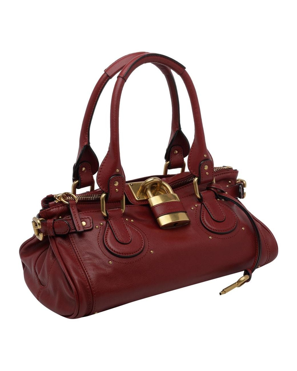 Chloé Red Chloé Paddington Lock Plaque Shoulder Bag