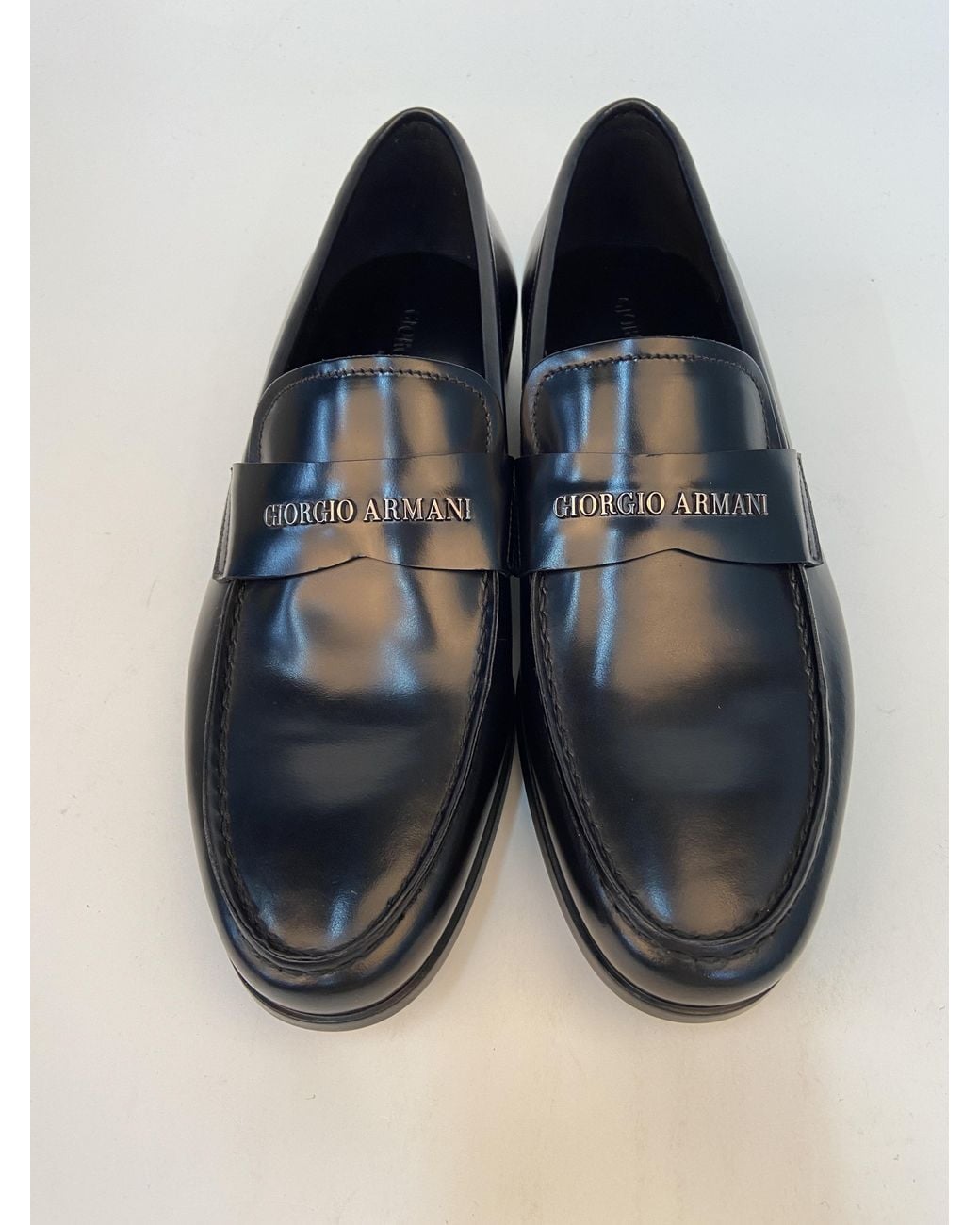 Giorgio Armani Black Logo Business Casual Shoes for men