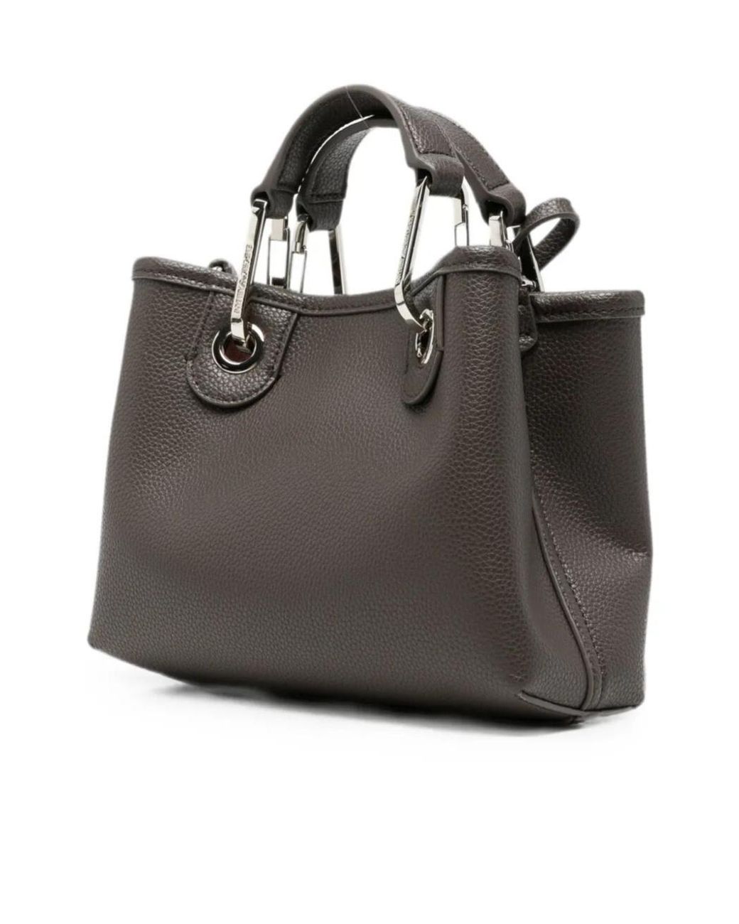 Emporio Armani Black Mini Myea Pebbled-Texture Tote Bag