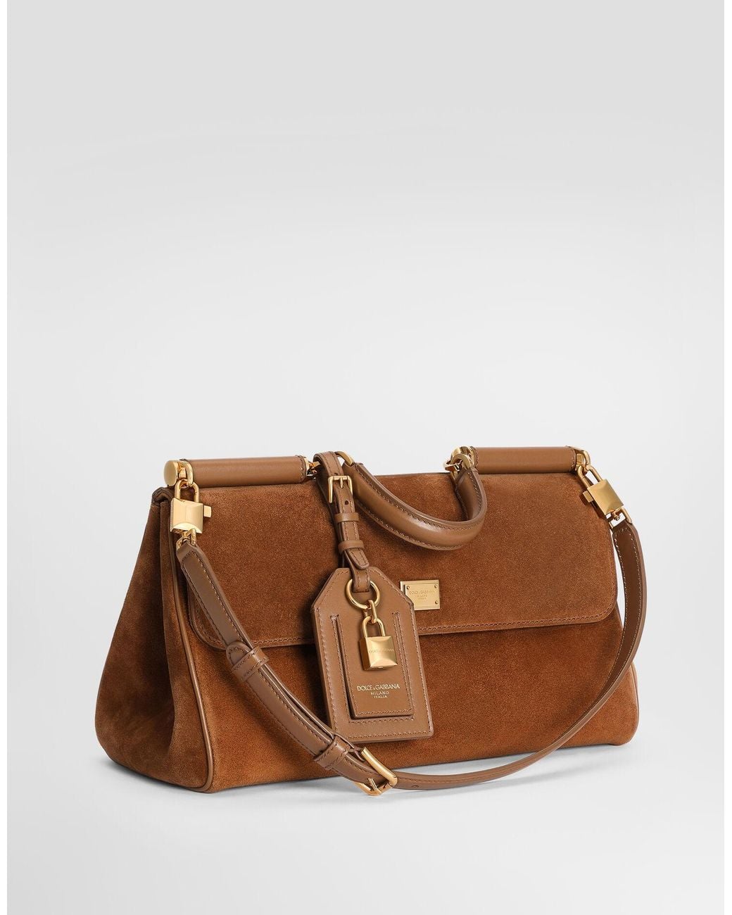 Dolce & Gabbana Brown Sicily Foldover Top Tote Bag