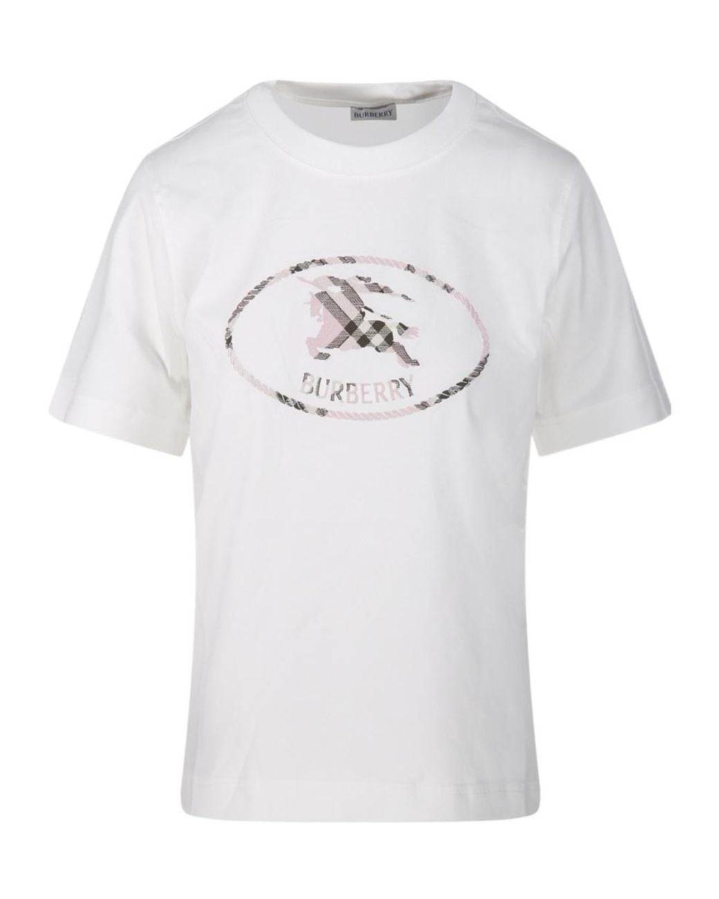 Burberry Gray Knight Stamp Crewneck T-Shirt