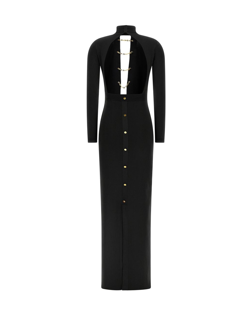 Elisabetta Franchi Black Jewel Cufflinks Knit Dress