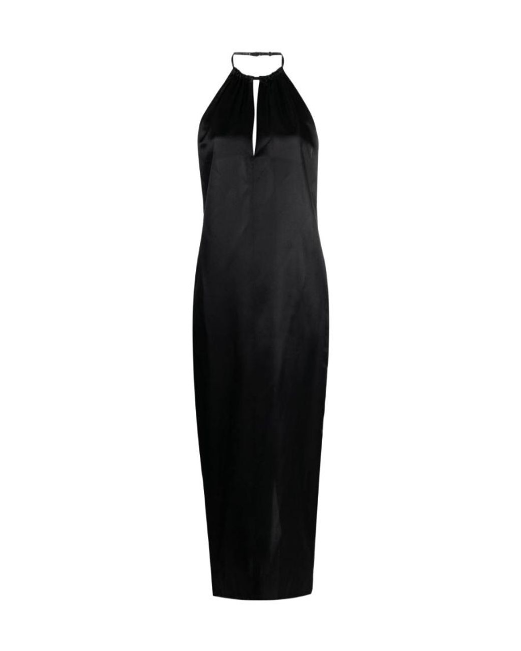 Acne Black Keyhole-Neck Open-Back Maxi Dress