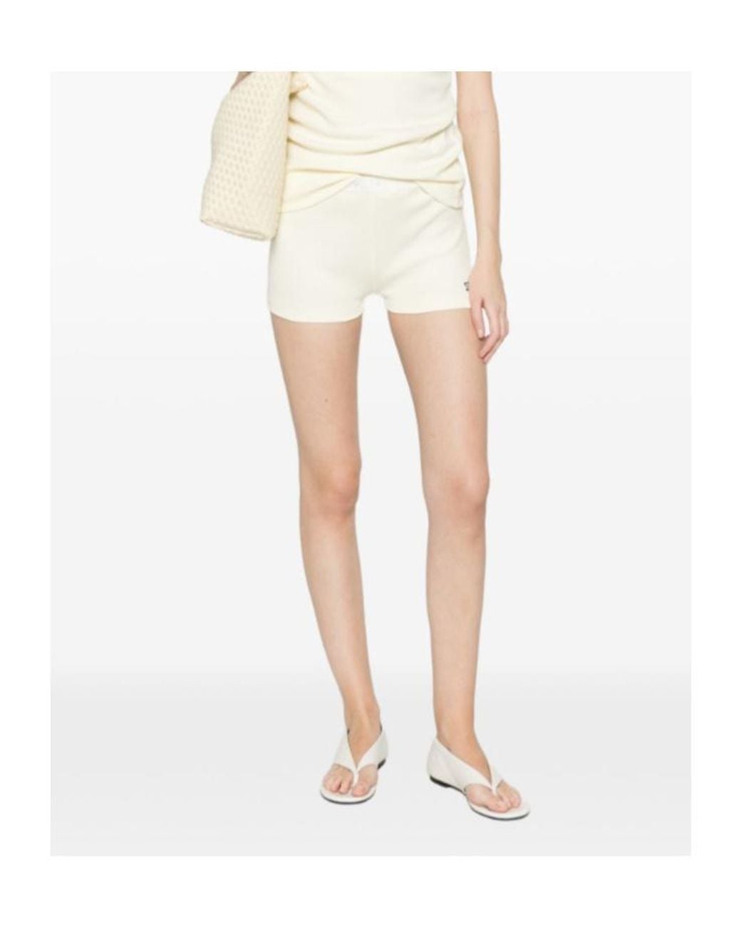 Entire studios White Ribbed Lounge Shorts