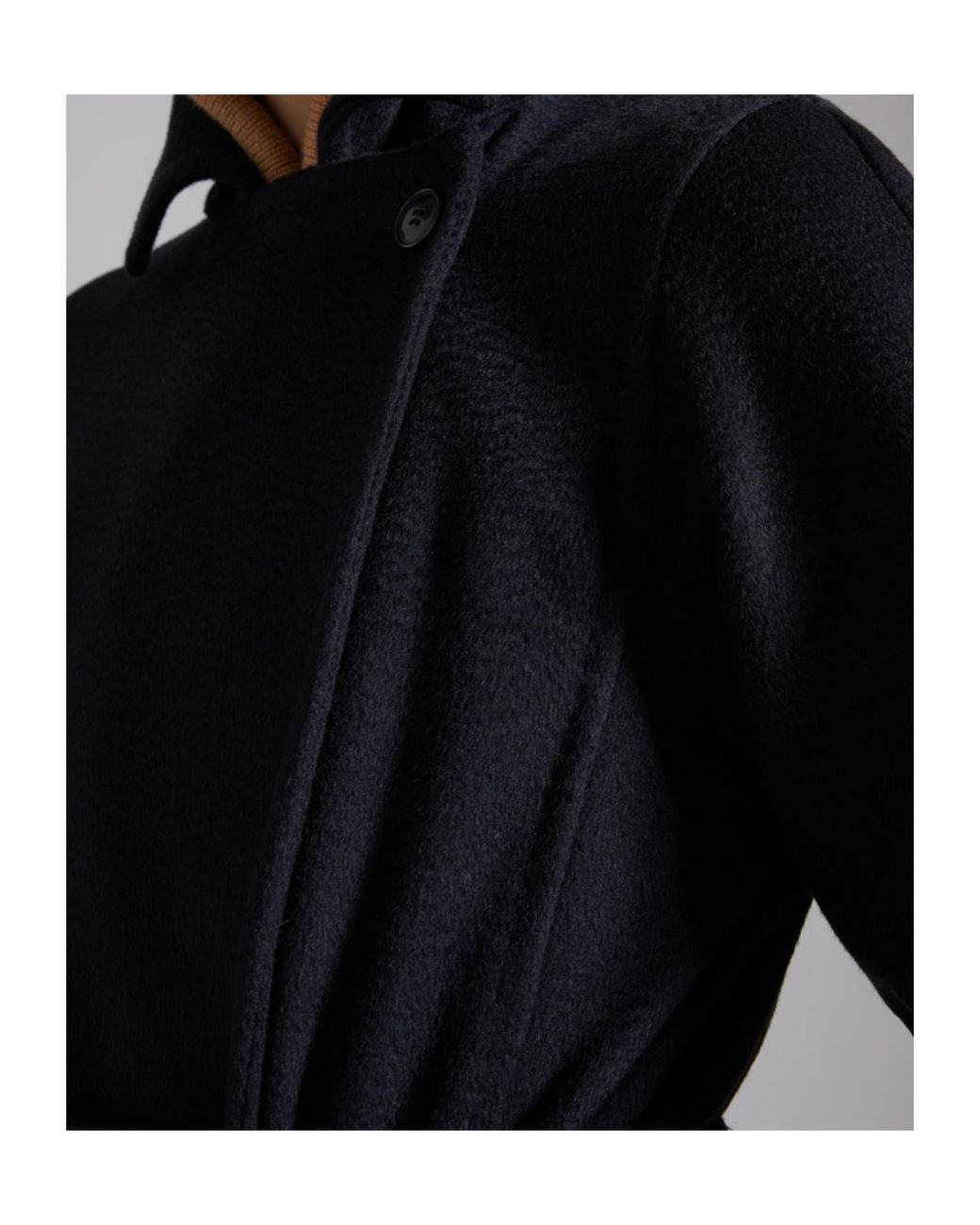 Max Mara Black Collared Belted Coat
