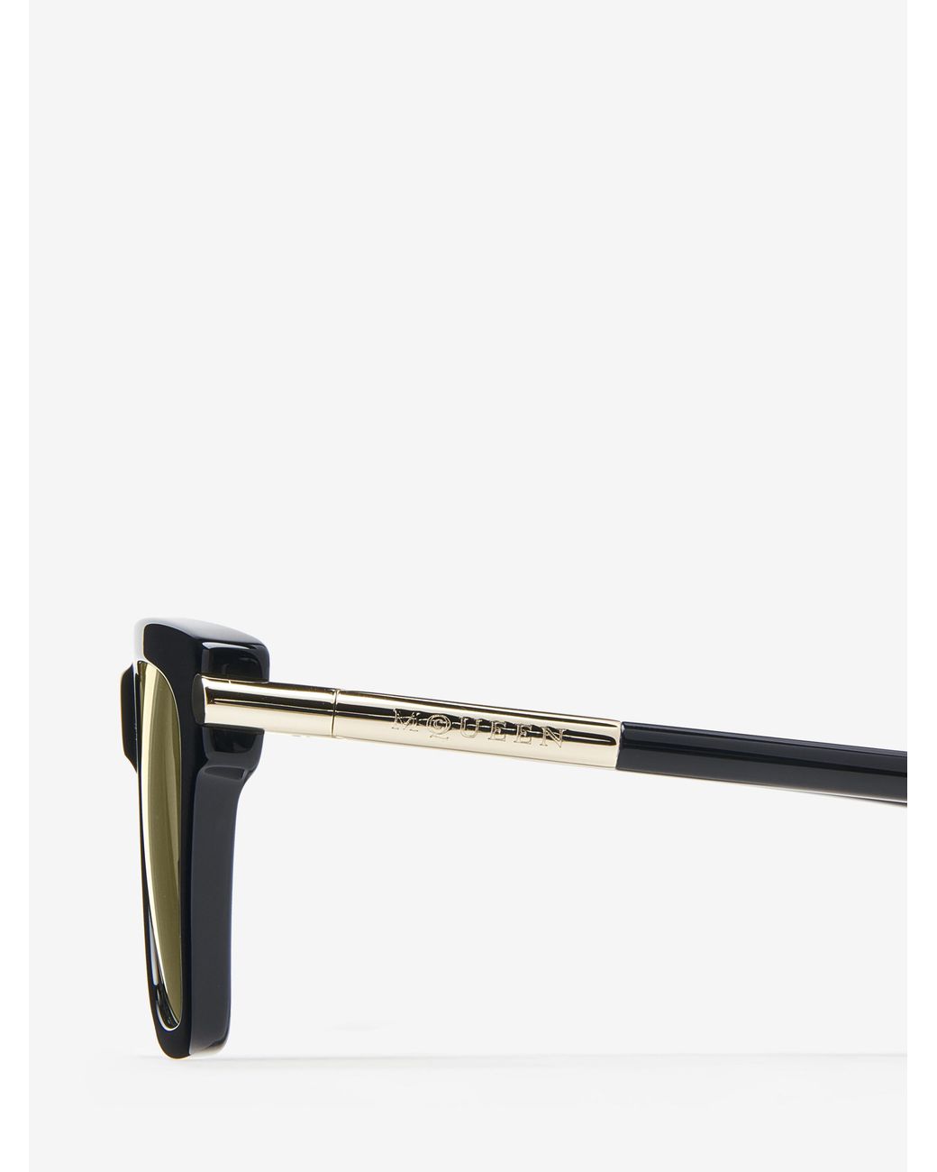McQueen Metallic Eyewear T-Bar Icon Square Frame Sunglasses for men