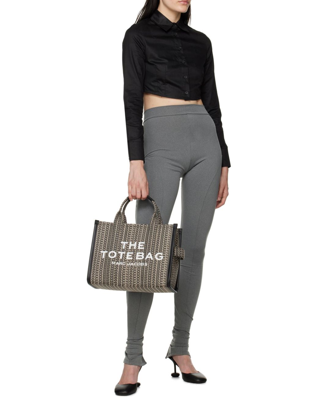 Marc Jacobs Black Monogram Jacquard Medium Tote Bag