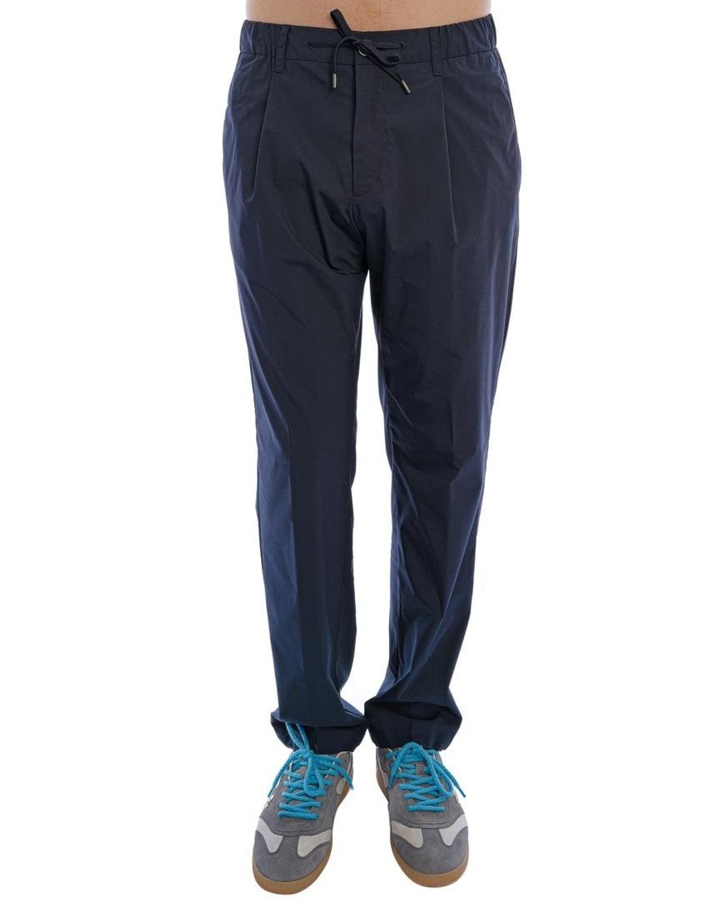 Herno Blue Drawstring Waist Pants for men