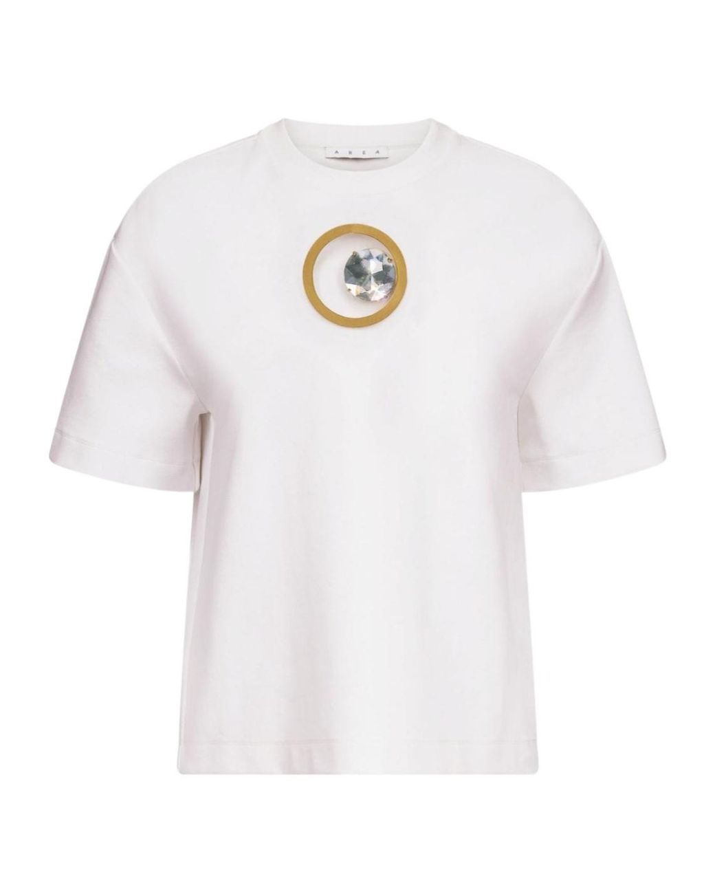Area White Embellished Crewneck T-Shirt