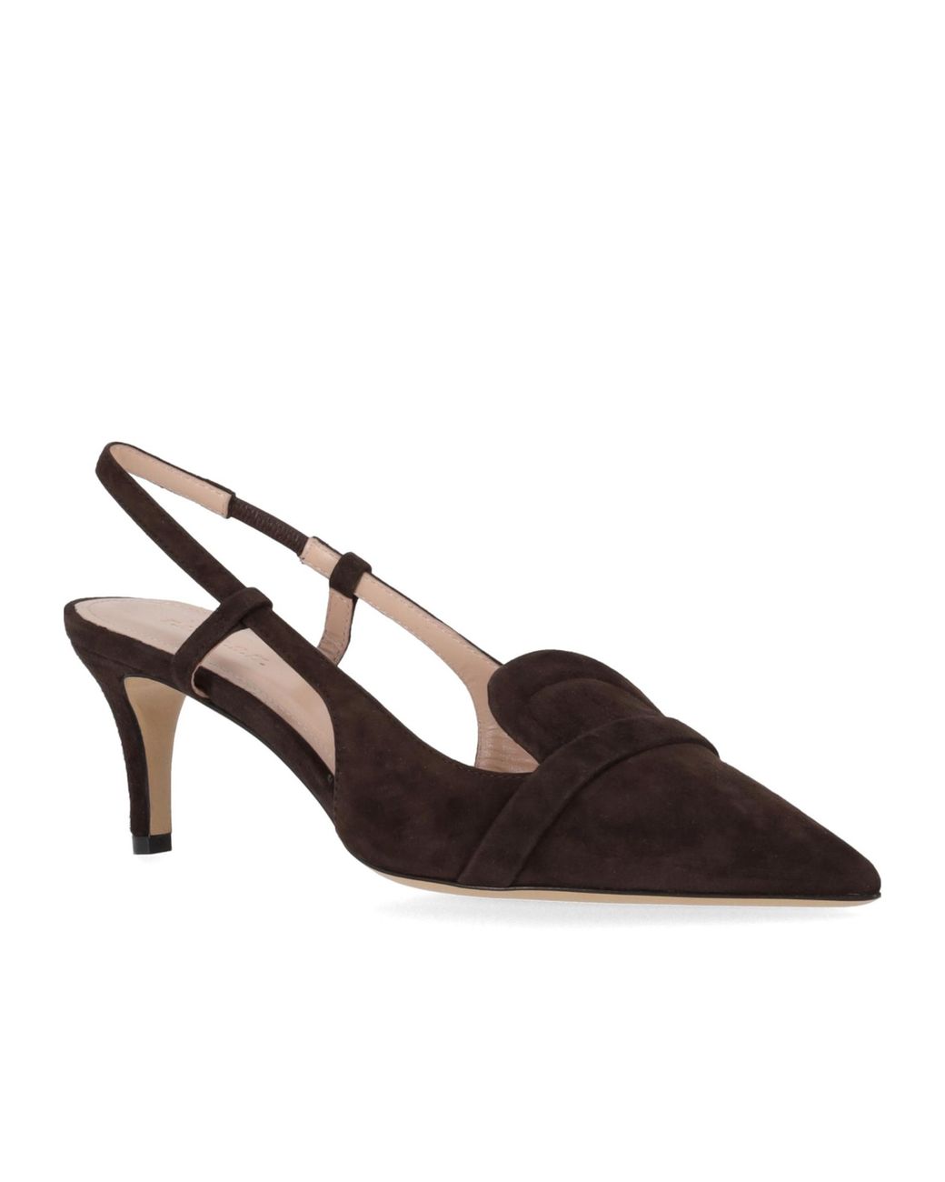 P.A.R.O.S.H. Brown Pointed Toe Slingback Pumps