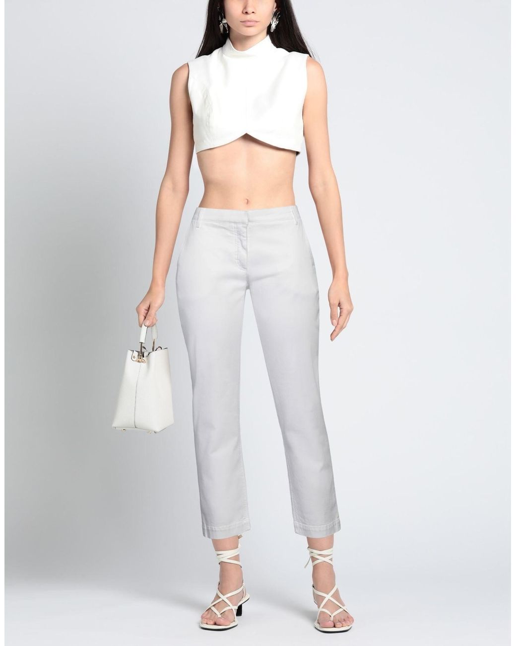 Dolce & Gabbana White Gabardine Casual Trouser
