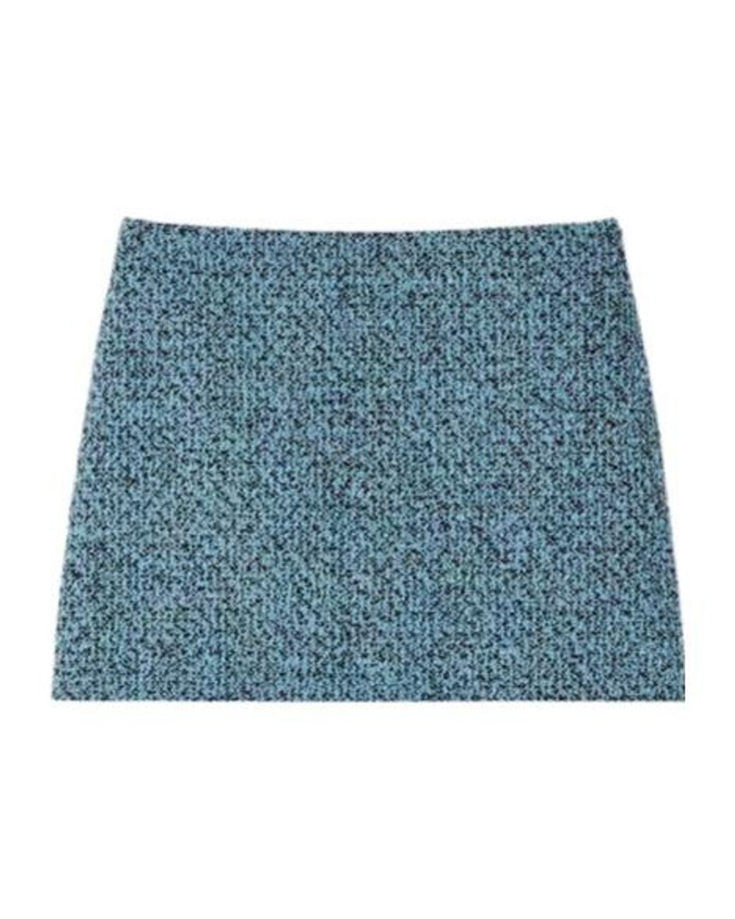 Gucci Blue Wool Cotton Bouclé Mini Skirt