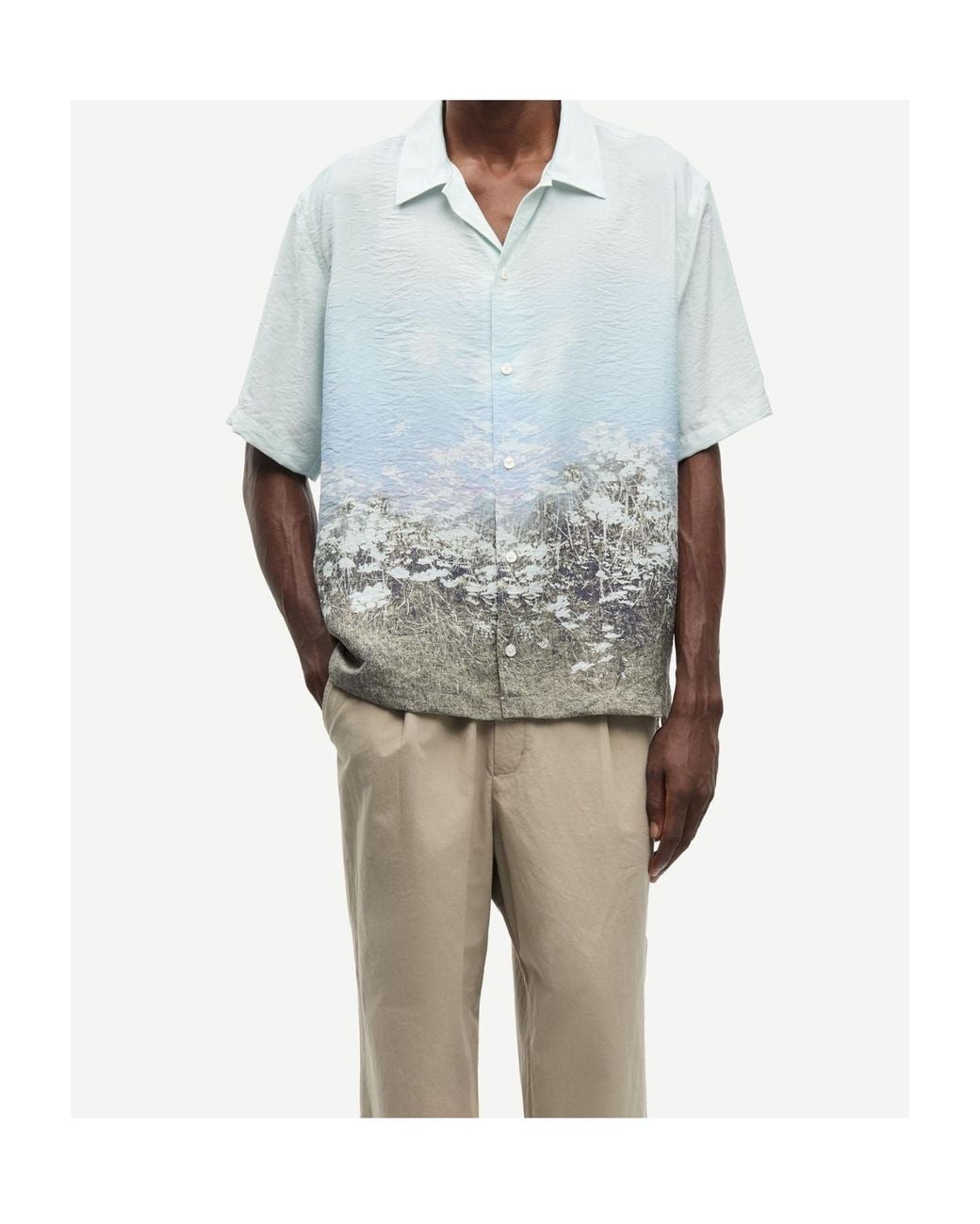 Samsøe & Samsøe Gray Samsøe Samsøe Saayo Printed Shirt for men