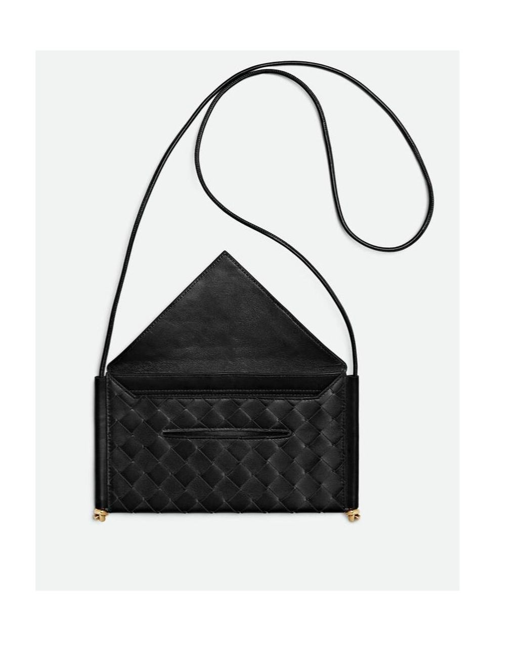 Bottega Veneta Solstice Horizontal Phone Pouch in Black | Lyst