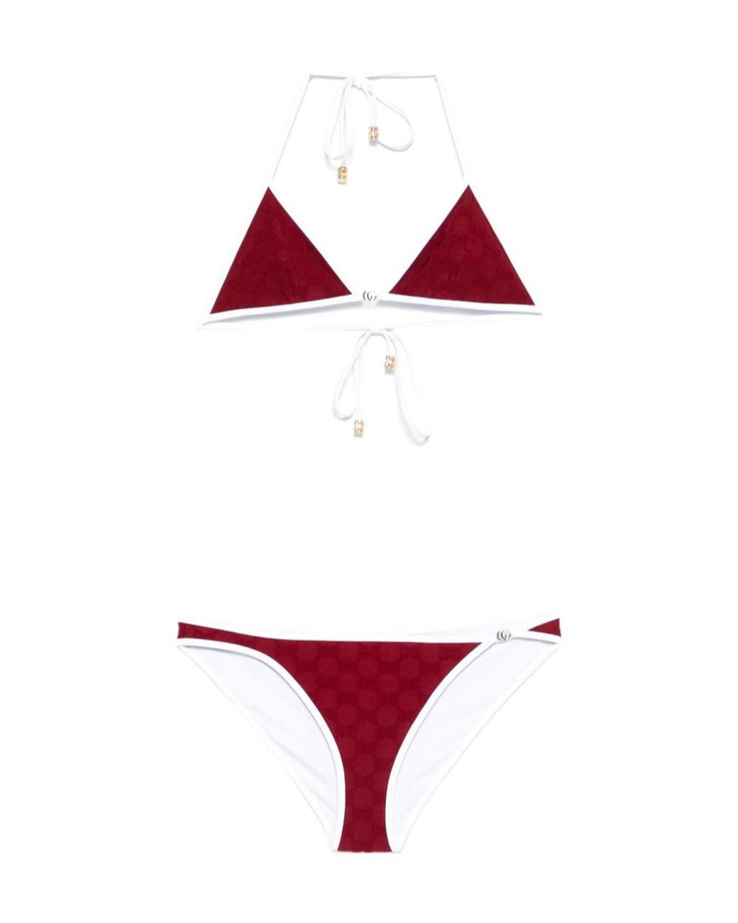 Gucci Red Gg Terrycloth Bikini