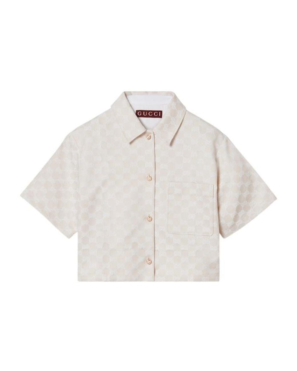 Gucci White Gg Cotton Gabardine Shirt