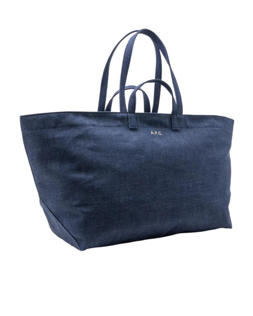 A.P.C. Blue Le Drummer Toile Large Tote Bag