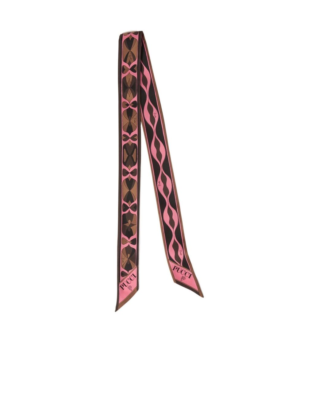 Emilio Pucci Multicolor Pucci Geometric Print Skinny Scarf